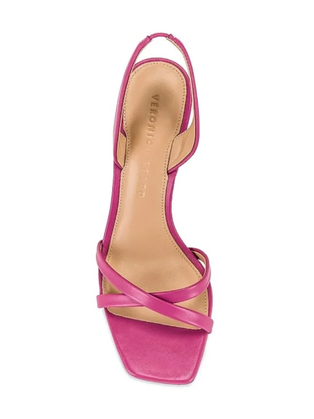 Veronica Beard Analita Hot Pink Leather Slingback Stiletto Sandals Sz 8.5